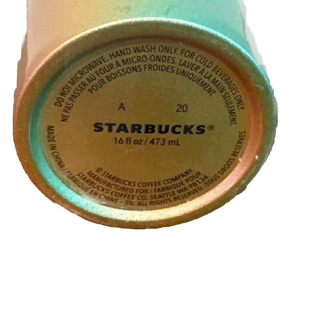 Starbucks 2020 Iridescent Green Cold‎ Cup Tumbler 16 oz.